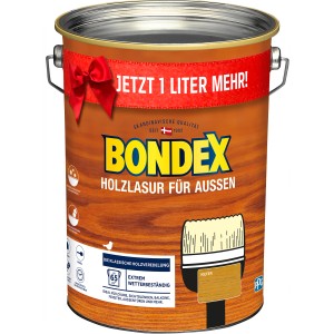 Bondex Holzlasur für Außen, Kiefer, 5L Dose. Holzschutz für Zäune, Fenster und mehr.