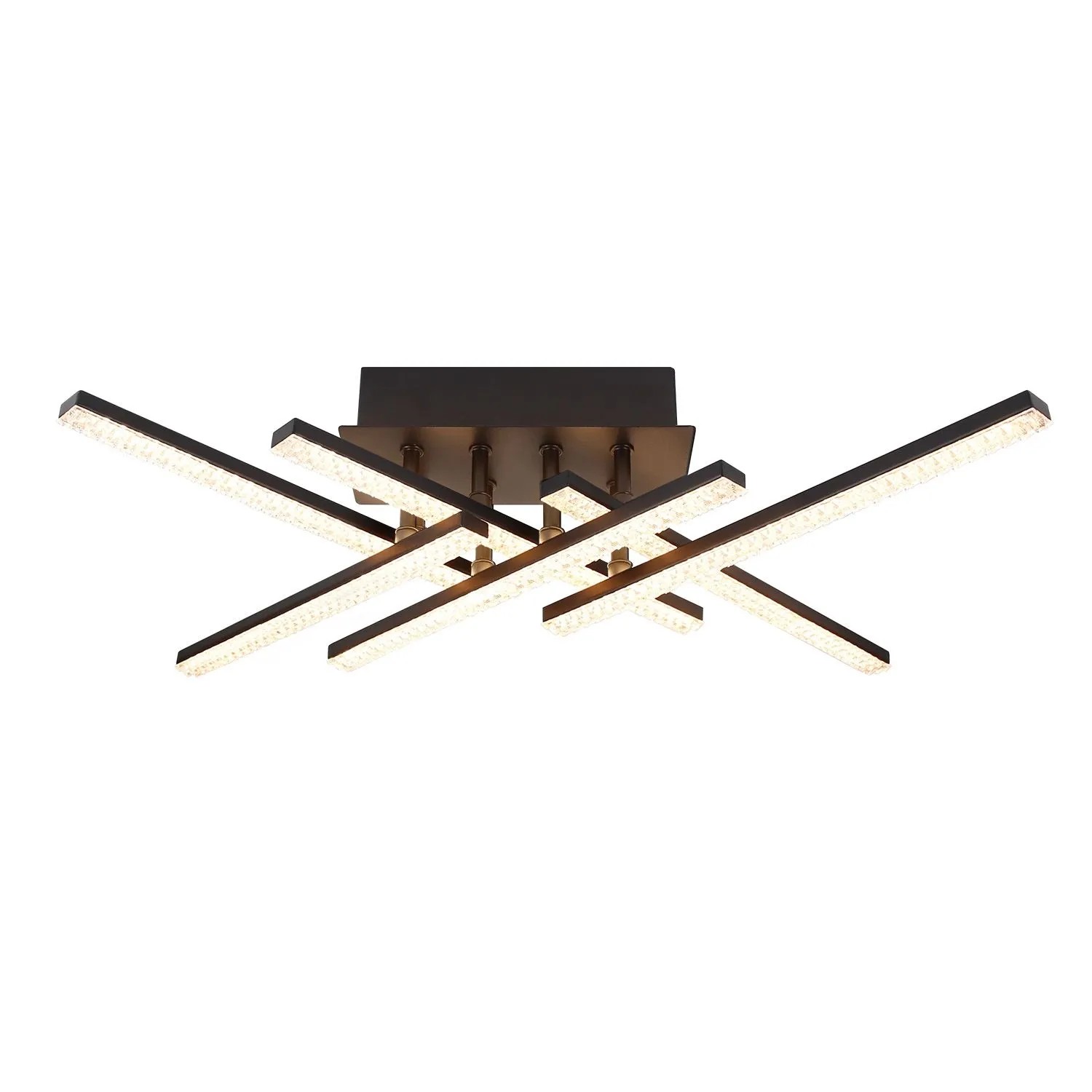 NETTLIFE LED Deckenleuchte aus Metall L50cmSchwarz