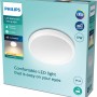 Verpackung der Philips LED-Deckenleuchte Doris, 17W, 2700K, IP44, Weiß. Badezimmerleuchte mit EyeComfort Technologie.