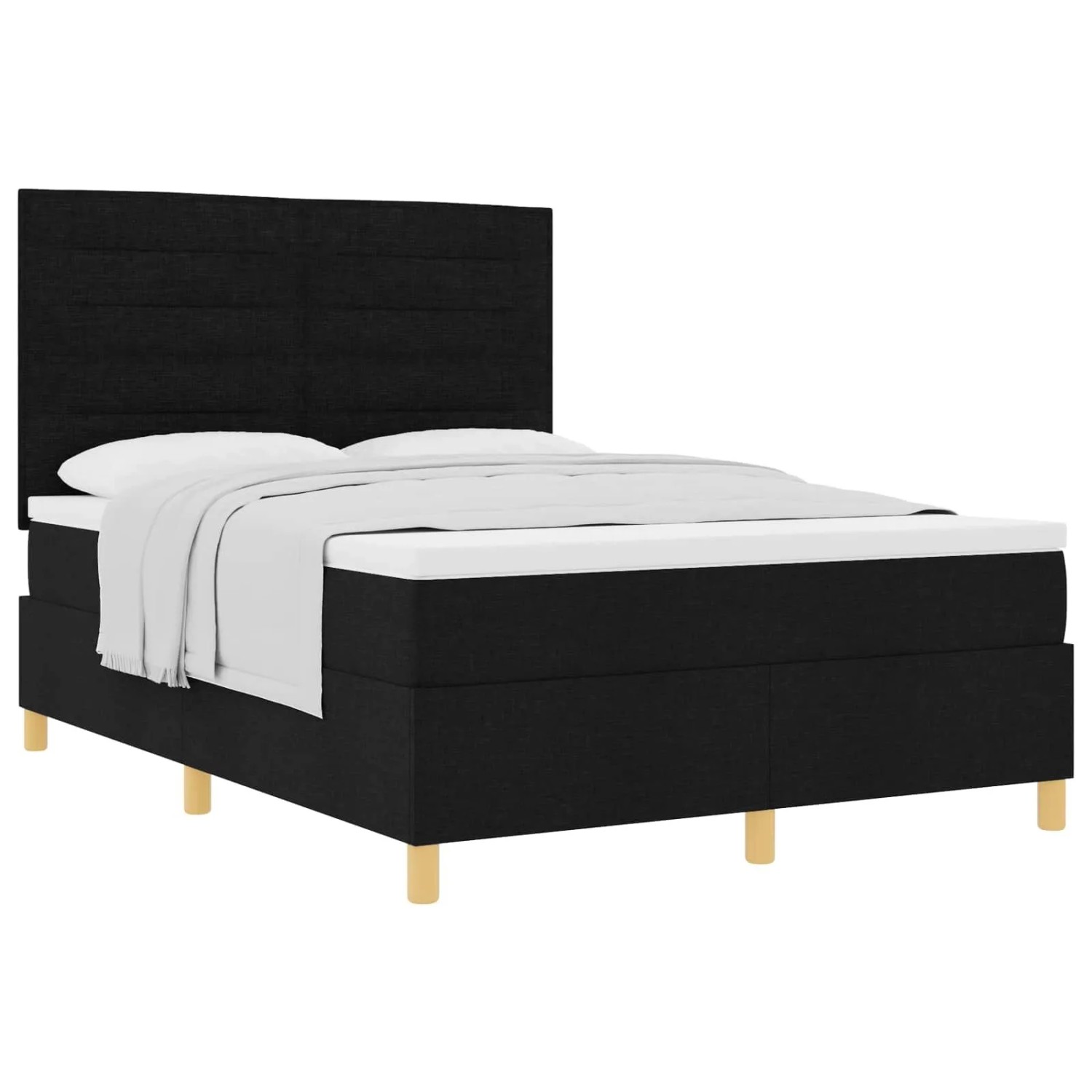 vidaXL Boxspringbett mit Matratze Schwarz 160 x 200 cm Stoff 3339555 günstig online kaufen