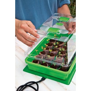 Romberg Heizmatte M mit Anzuchtschale und Haube für Pflanzenanzucht.