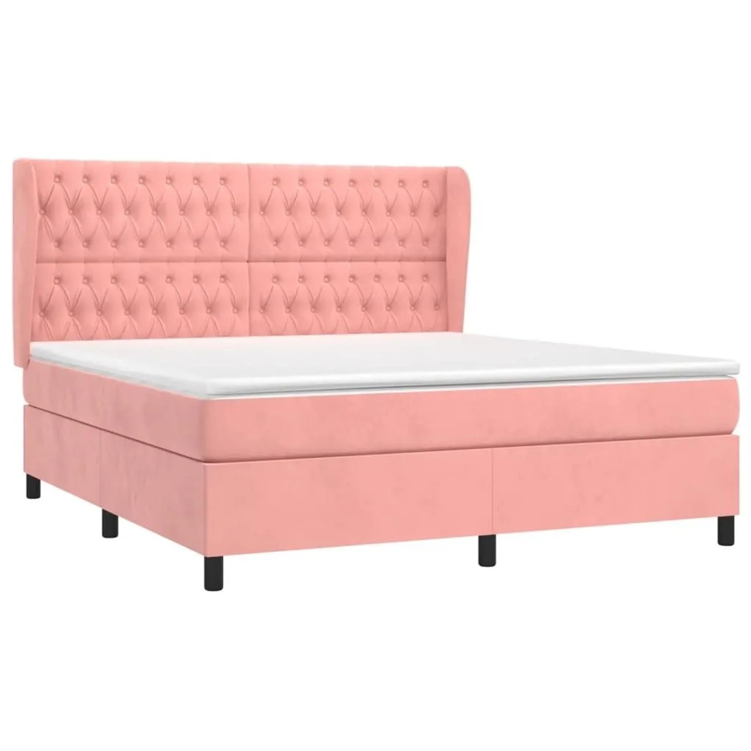 vidaXL Boxspringbett mit Matratze Rosa 180x200 cm Samt 3129410 günstig online kaufen