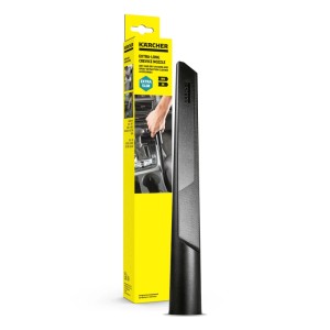 Schwarze Kärcher Fugendüse extra lang 350 mm für Mehrzwecksauger, reinigt schwer erreichbare Fugen.