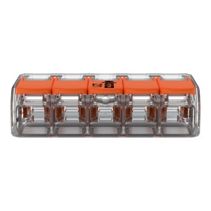 Wago Hebelklemme 221-415, 5-polig, für sichere Verbindungen von 0,2-4 mm² Leitern, 10er-Pack.