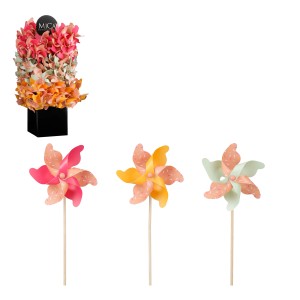 Mica Decorations Windmühle, sortiert, ca. 61cm hoch, für Garten oder Balkon.