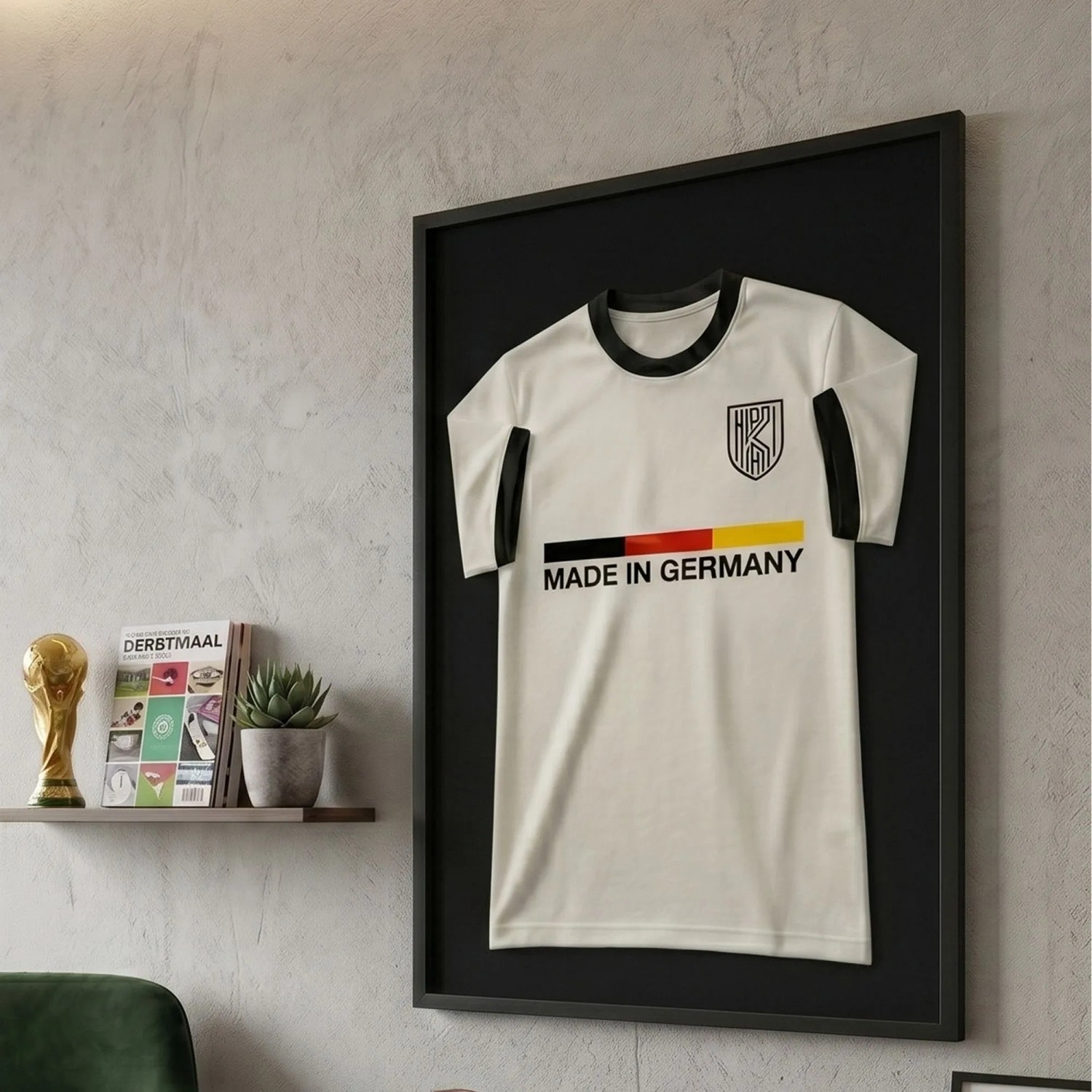 K-Möbel Echtholz Trikot Rahmen Schwarz 70x100 cm