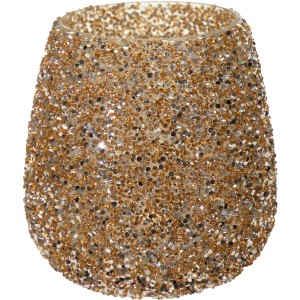 Goldenes Mega Collections Pflanzgefäß Strass, Ø 16 cm, funkelnd und elegant.
