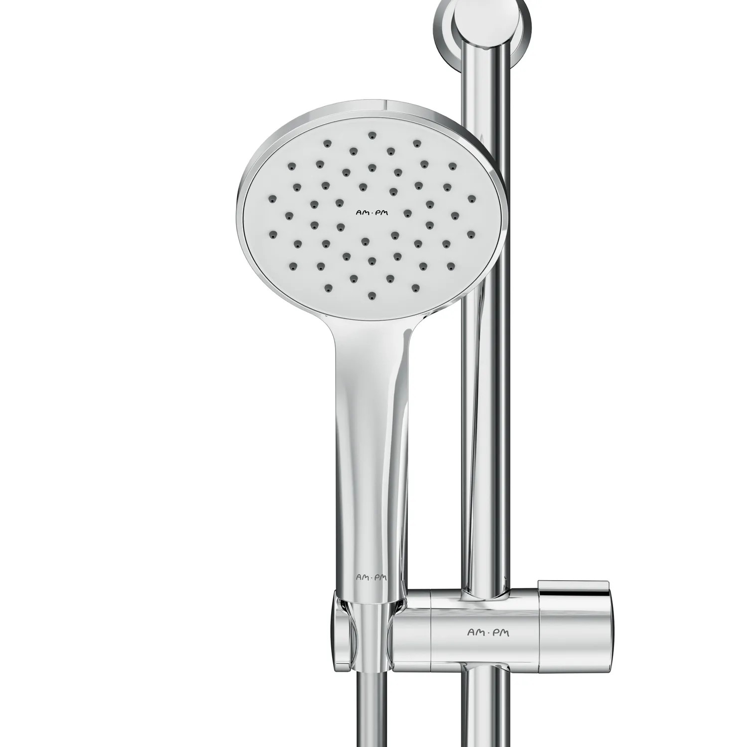AM.PM Duschsystem Hit, Chrom: Regendusche und Handbrause mit Brausestange.