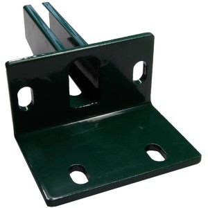 Doppelstabzaun ECO Fußplatte L-Boden in Anthrazit zur Zaunmontage auf L-Steinen.