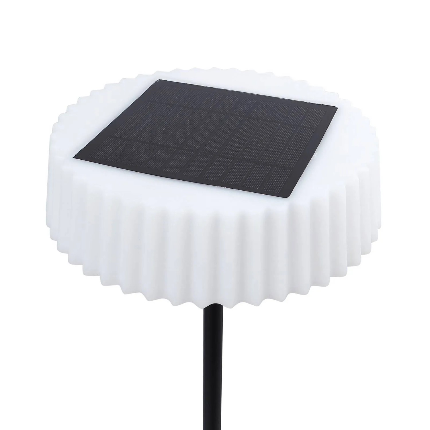 Lindby LED Solarleuchte Samine, dimmbar, schwarz, für den Außenbereich.