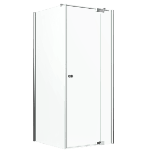 Eckdusche Brava Frame mit Drehtür, Chrom-Rahmen, 90x90x200 cm.