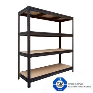 KARAT Schwerlastregal Weitspannregal Schwarz Gesamtlast 1200 kg - 180 x 200 x 60 cm