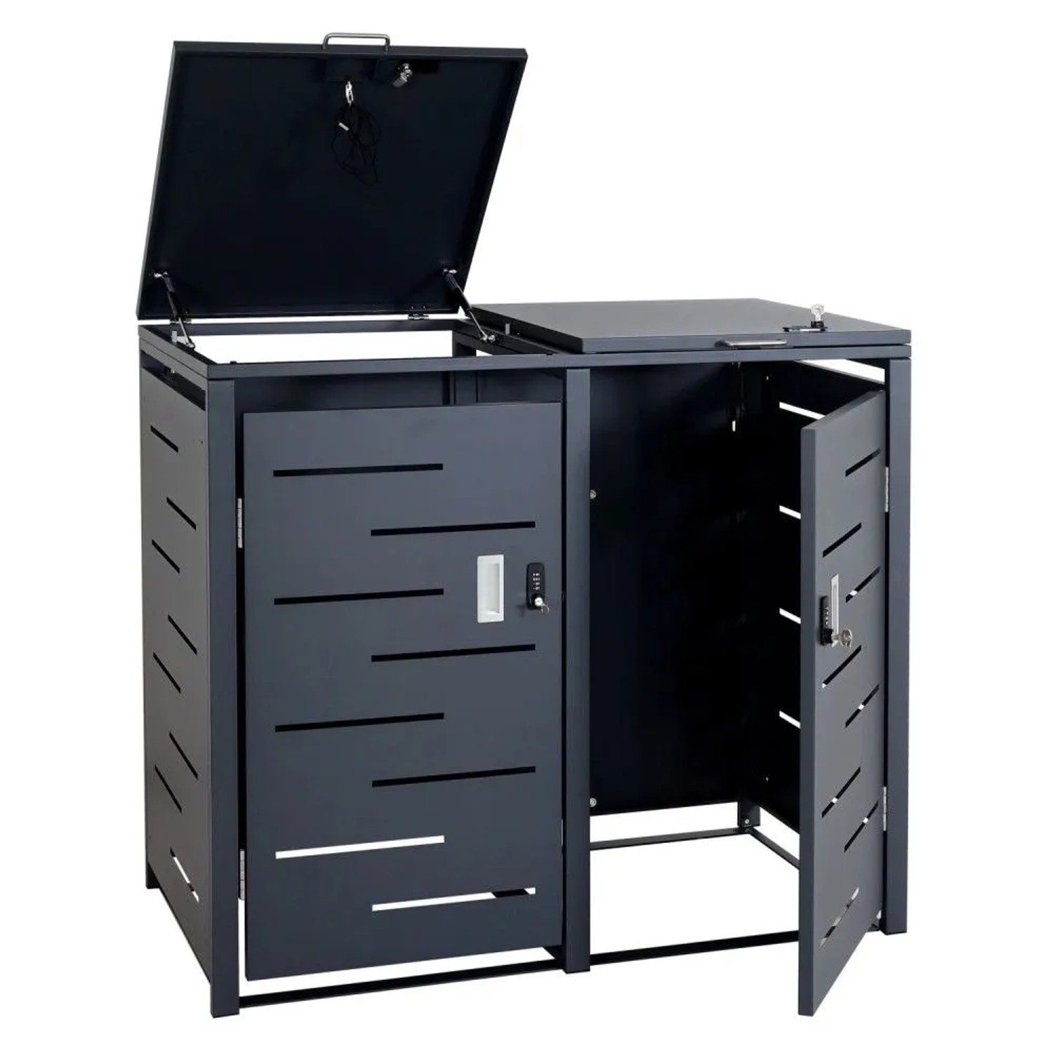MCW Mülltonnenverkleidung E83 2er Anthrazit Stahl 103x115x63cm 38kg