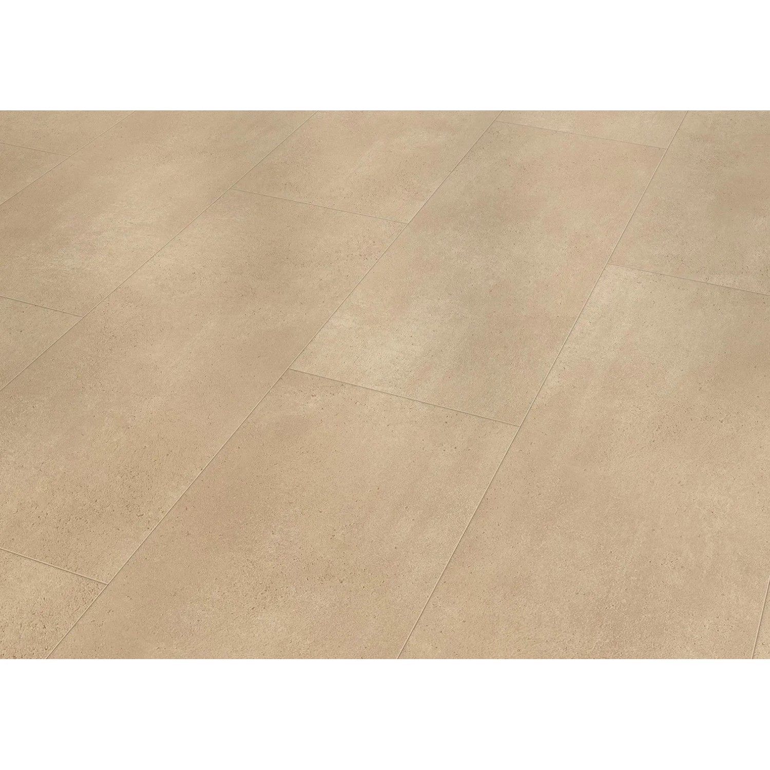 Classen Designboden HydroClick Fliese WR Beige, verlegt. Vinylboden in Fliesenoptik.