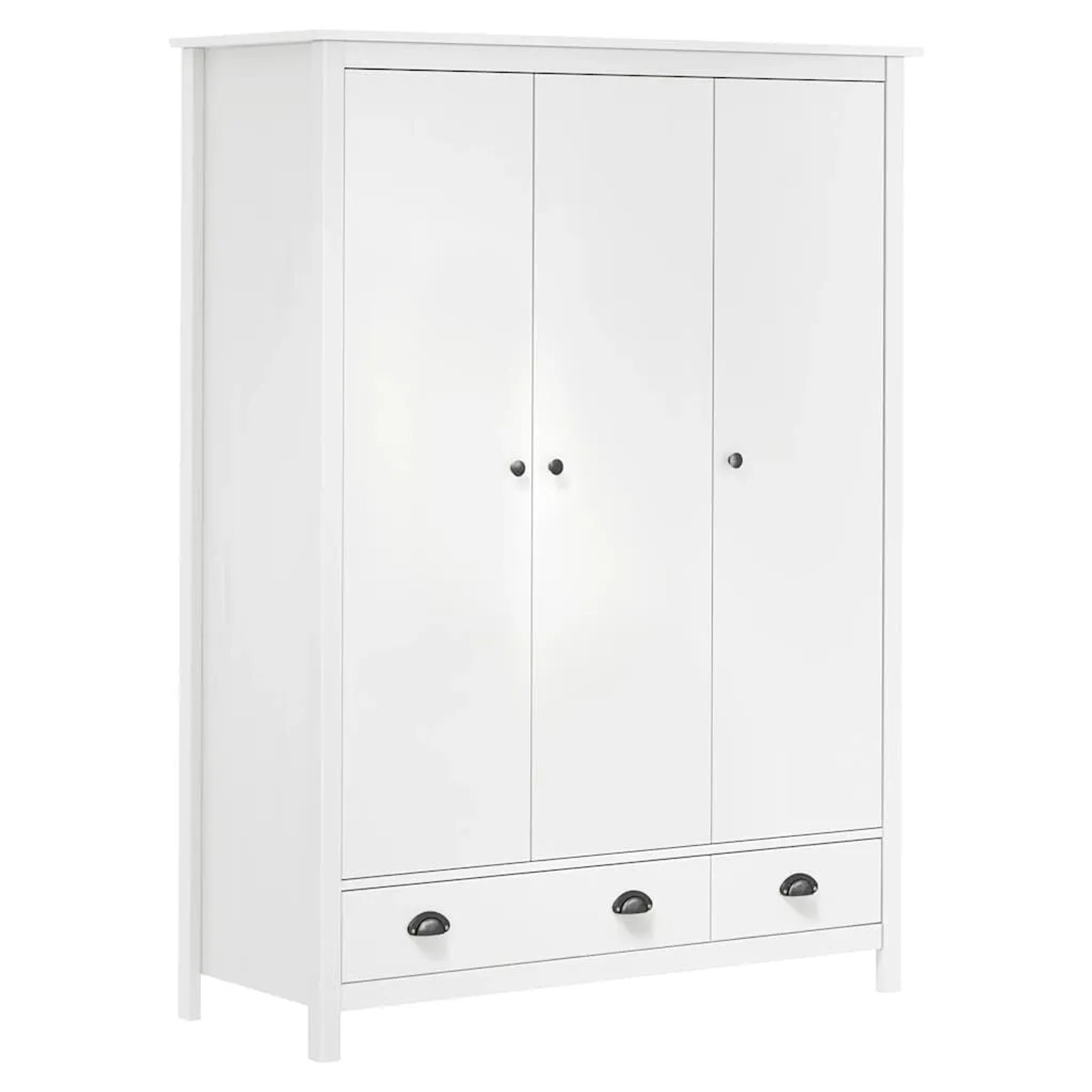 vidaXL Kleiderschrank mit 3 Türen Hill Weiß 127x50x170 cm Kiefernholz 288952