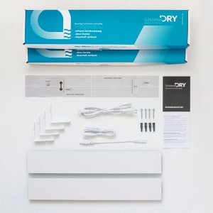 Schimmel Dry Komplett-Set M1 und M2: Module, Kabel, Anleitung und Zubehör zur Schimmelbekämpfung.