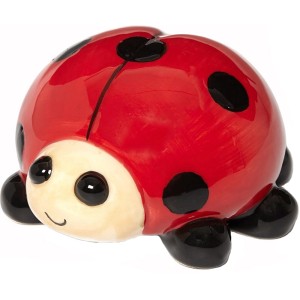 Brauns-Heitmann Marienkäfer aus Porzellan, rot-schwarz, 11x11x6cm, Deko-Figur für Haus und Garten.