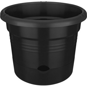 Schwarzer Elho Tomatentopf Green Basics, Ø 33 cm, aus recyceltem Kunststoff.
