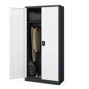 Jan Nowak Mehrzweckschrank Dawid 185 x 90 x 45 cm Anthracite Weiß