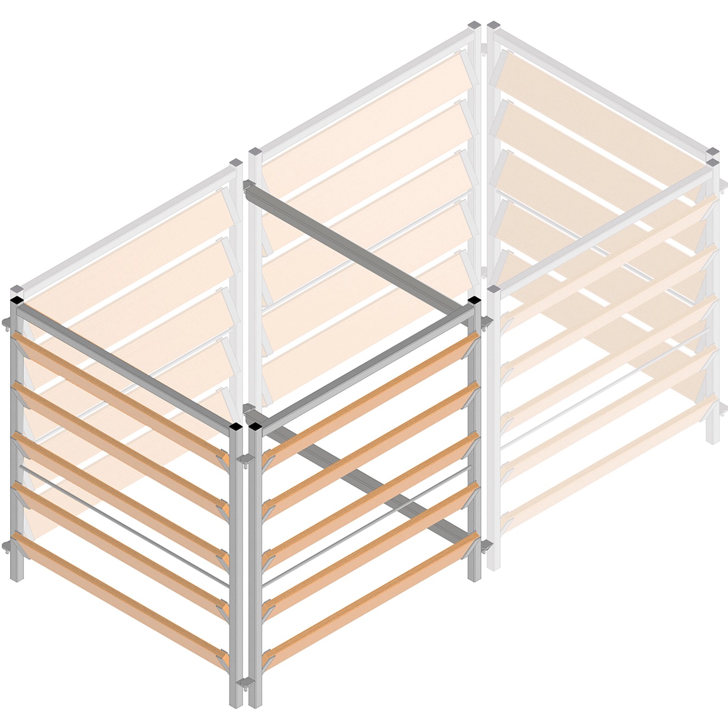 Bellissa Erweiterungsset für Holz/Metall Komposter, zur Volumenerweiterung des Komposters.