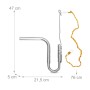 Relaxdays Fahrradleine für Hunde Nylon/Stahl Gelb mit Abstandhalter Verstellbar 47 cm x 21,5 cm x 5 cm 2 kg_4
