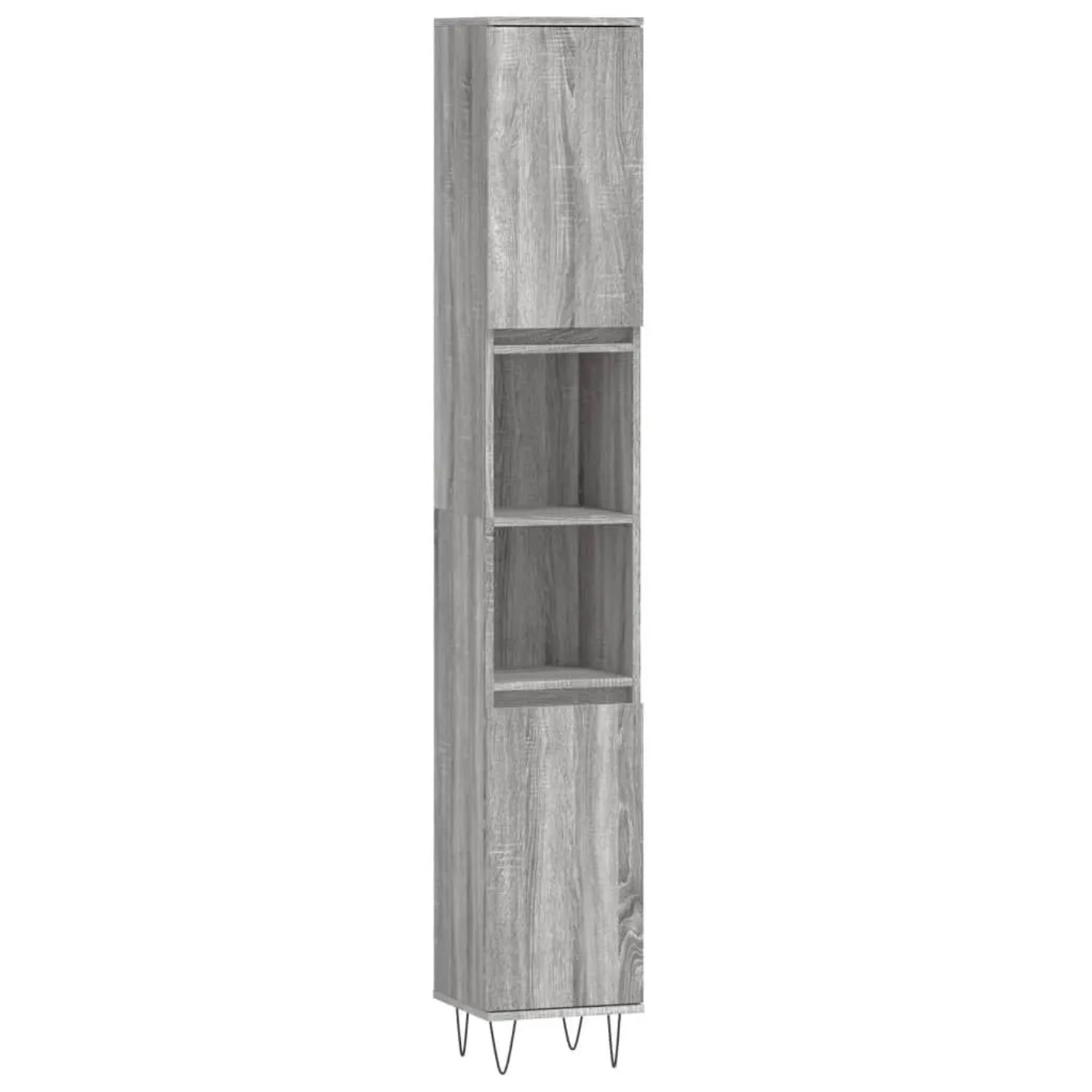 vidaXL Badschrank Grau Sonoma 30x30x190 cm Holzwerkstoff 831538