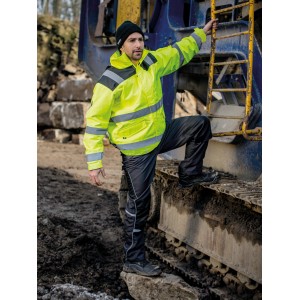 Gelbe Piloten Warnschutzjacke TT Job Gr. 3XL mit Reflexstreifen für hohe Sichtbarkeit.