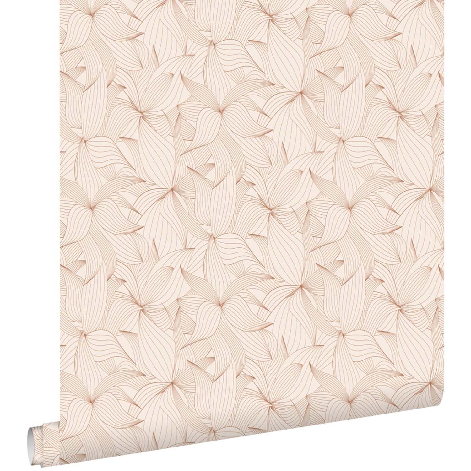 ESTAhome Tapete Gezeichnete Blätter Sandbeige 50 X 900 Cm - 139494 günstig online kaufen
