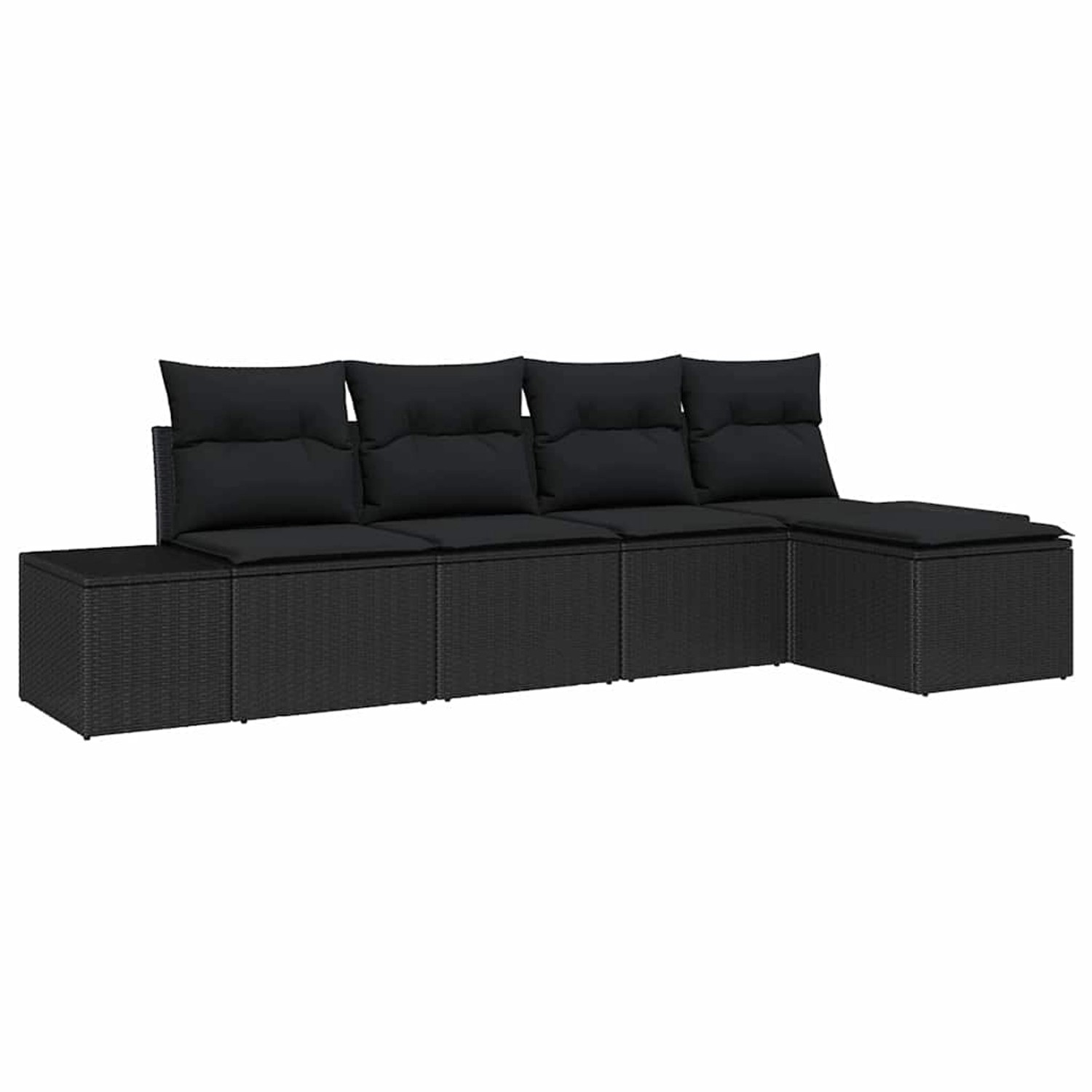 vidaXL 5-Teiliges Gartensofa-Set mit Kissen in Schwarz aus Poly Rattan 3347 günstig online kaufen