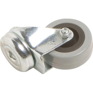 Apparate-Lenkrolle, Ø 50 mm, 45 kg Traglast, mit Rückenloch und Gleitlager.