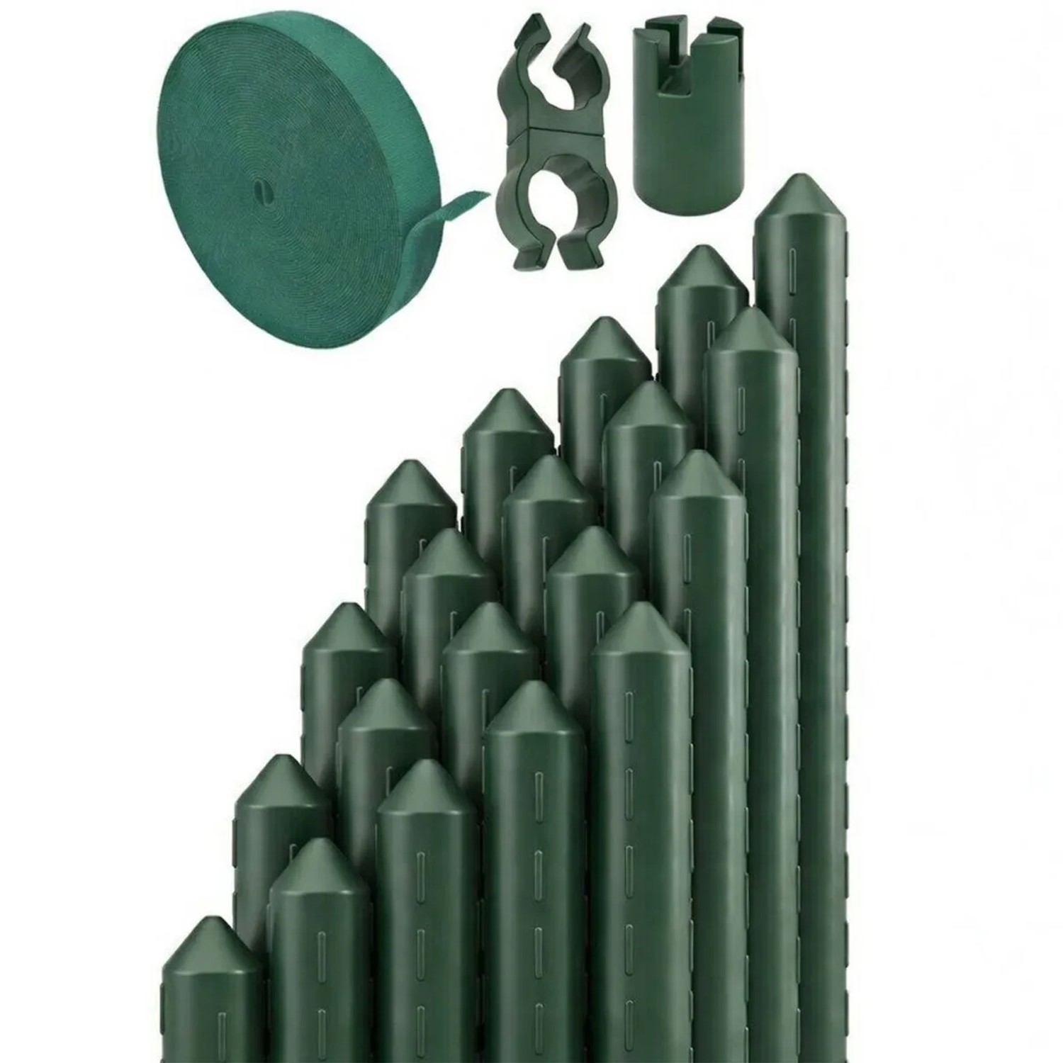 TTL GARDEN Rankstäbe 90cm 16mm 20er Set Grün Stahlkern Kunststoffbeschichtet Pflanzstäbe Rankhilfe Garten Gewächshaus