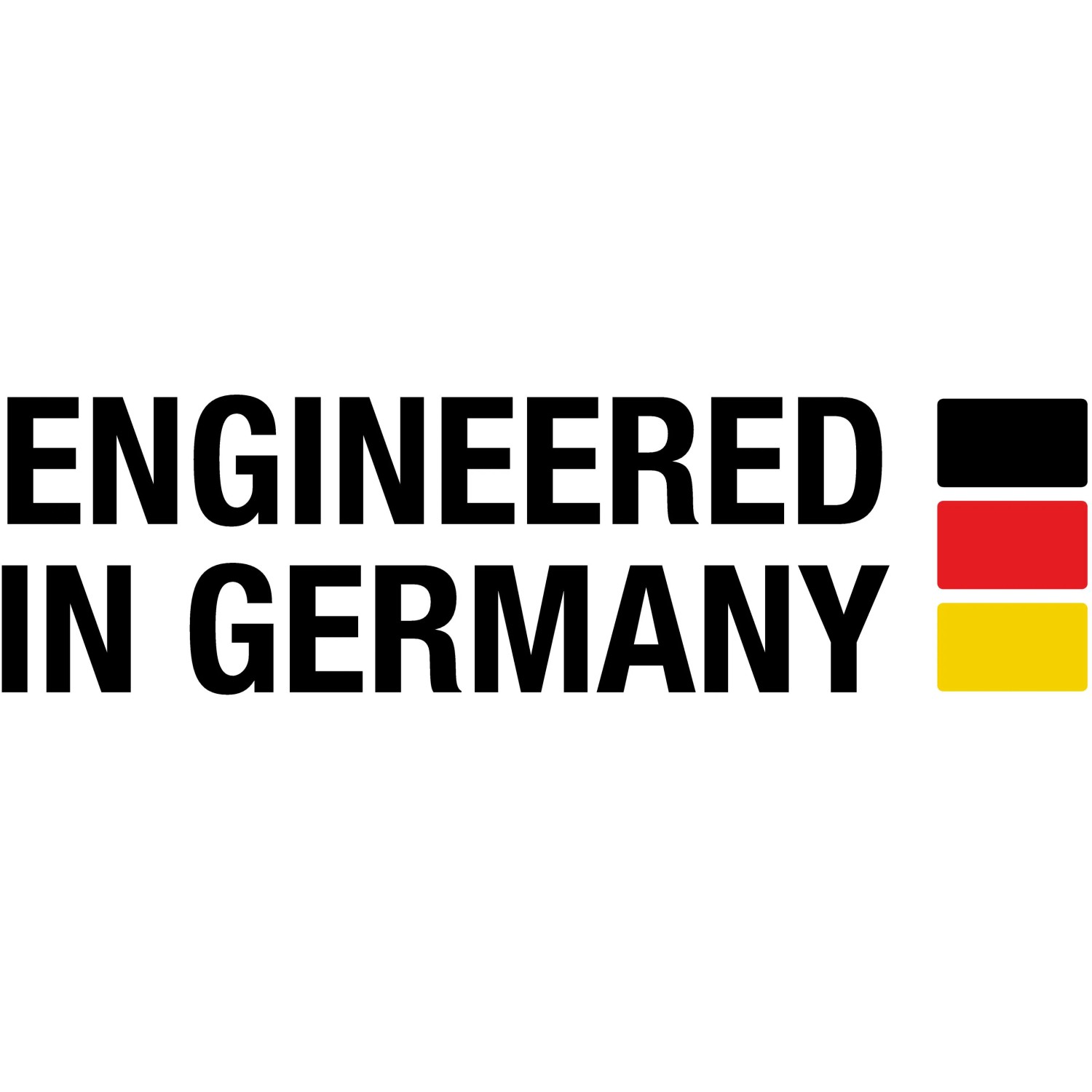Gardena Tiefbrunnenpumpe: Schriftzug "Engineered in Germany" mit Deutschlandflagge.
