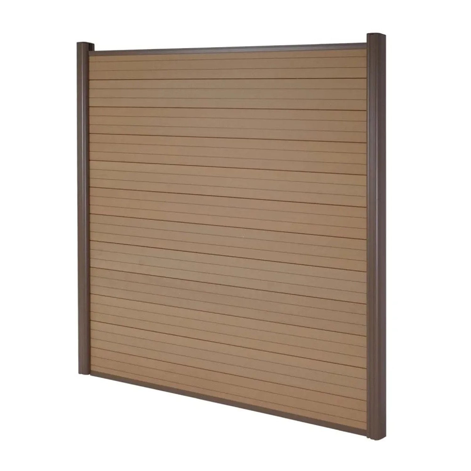 MCW WPC-Sichtschutz Savoie Windschutz Zaun Alu Premium - Basiselement 1,90m Teak