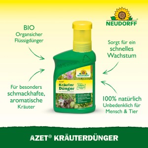 Neudorff Azet Plus Kräuterdünger, 250ml Flasche. Organischer Flüssigdünger für aromatische Kräuter.