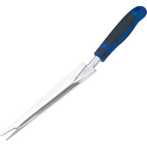LUX Handunkrautstecher Comfort aus Edelstahl mit blau-schwarzem Griff für die Gartenarbeit.