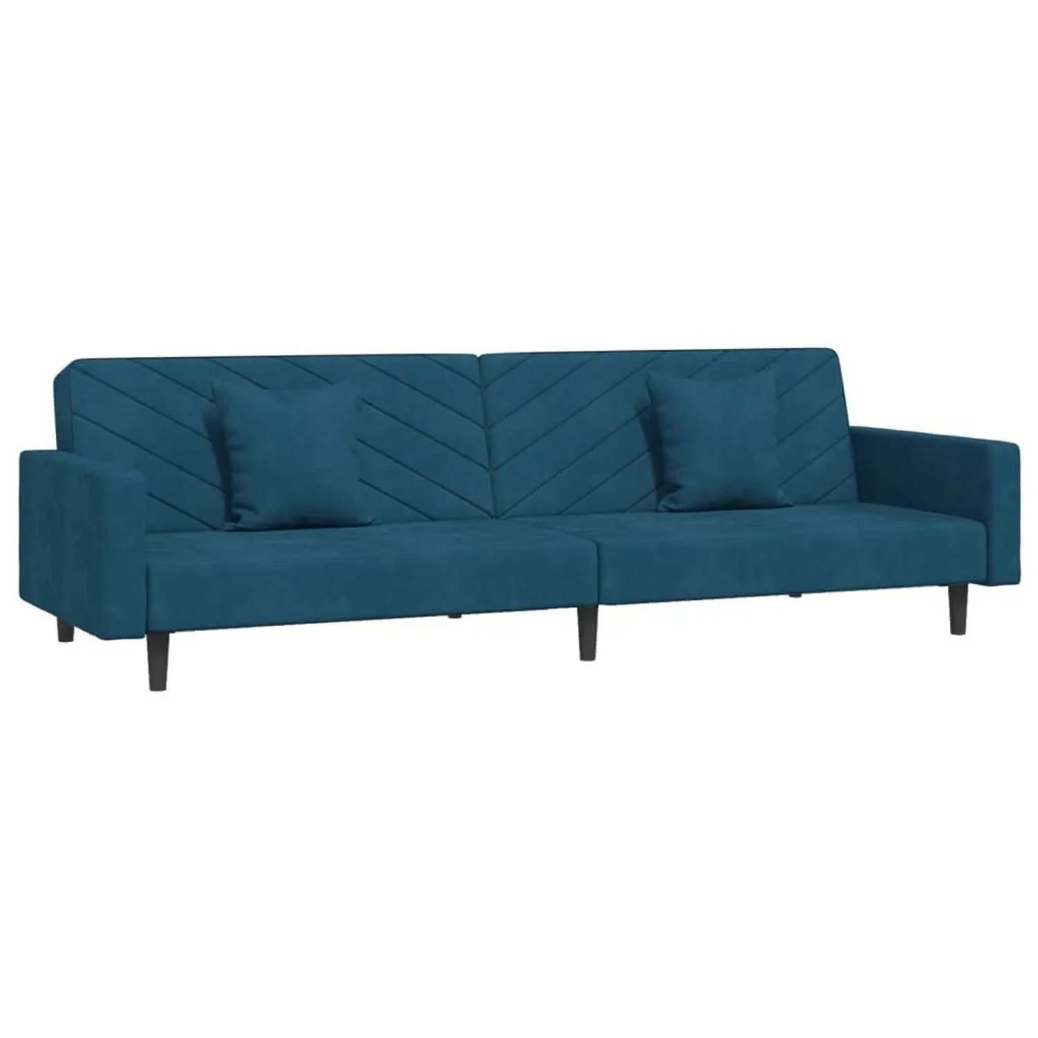 vidaXL Schlafsofa 2-Sitzer mit 2 Kissen Blau Samt 375917