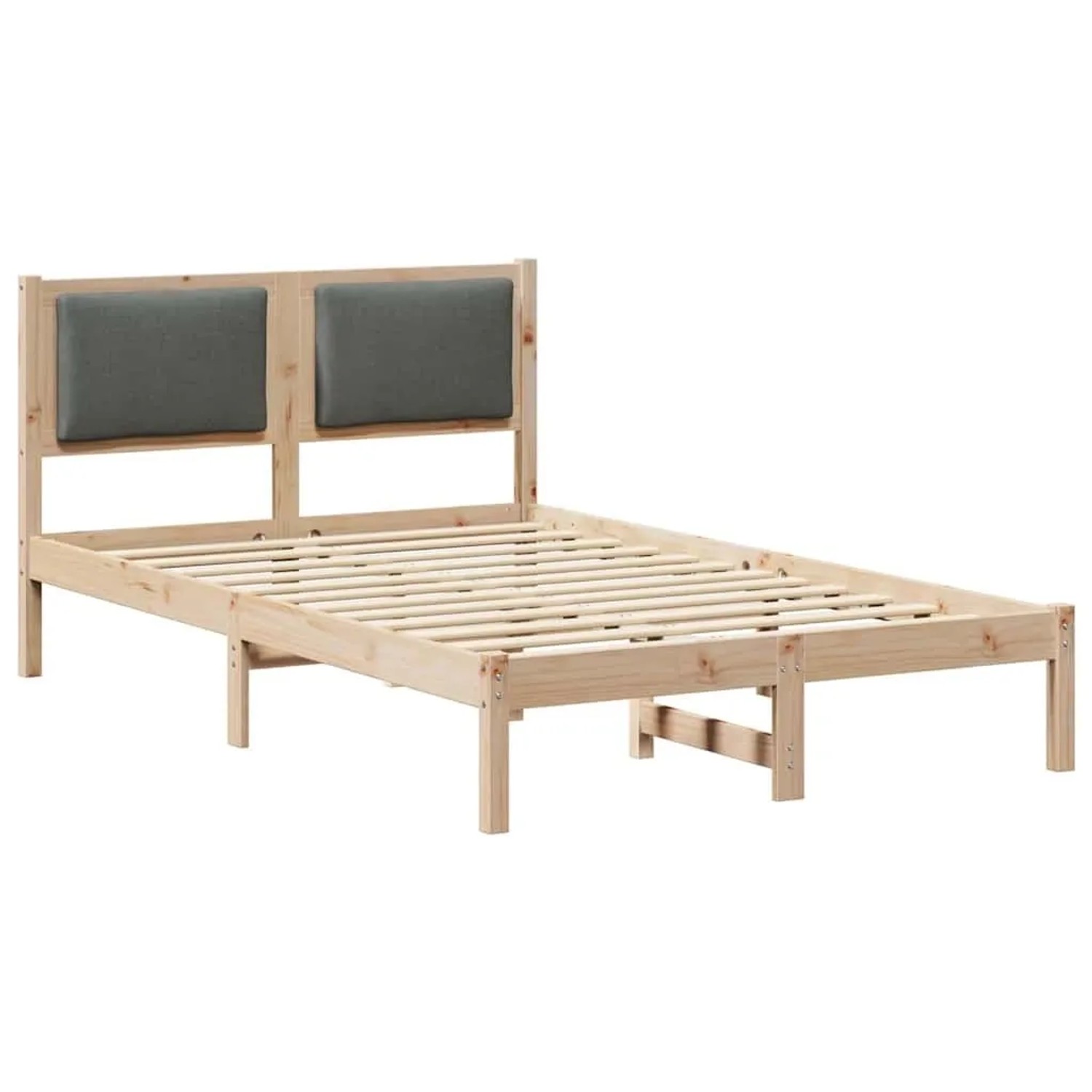vidaXL Bettrahmen Dunkelgrau 120 x 190 cm Massives Kiefernholz 878135