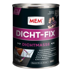 Graue Dose MEM Dicht-Fix 750ml, Bauabdichtung für Undichtigkeiten, rissüberbrückend und UV-beständig.