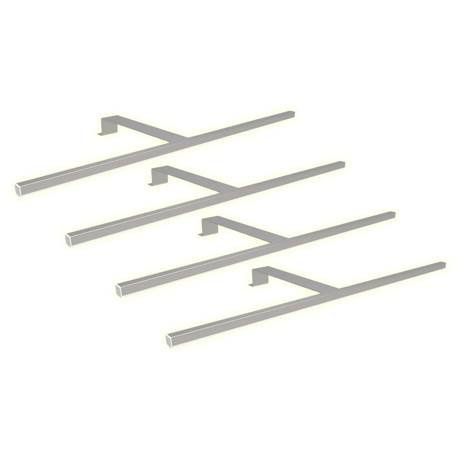 kalb LED Aufbauleuchten 4er Set Silbergrau 600mm Schrankbeleuchtung Warmweiß