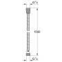 Grohe QuickFix Brauseschlauch VitalioFlex, 150 cm, Chrom, technische Zeichnung.