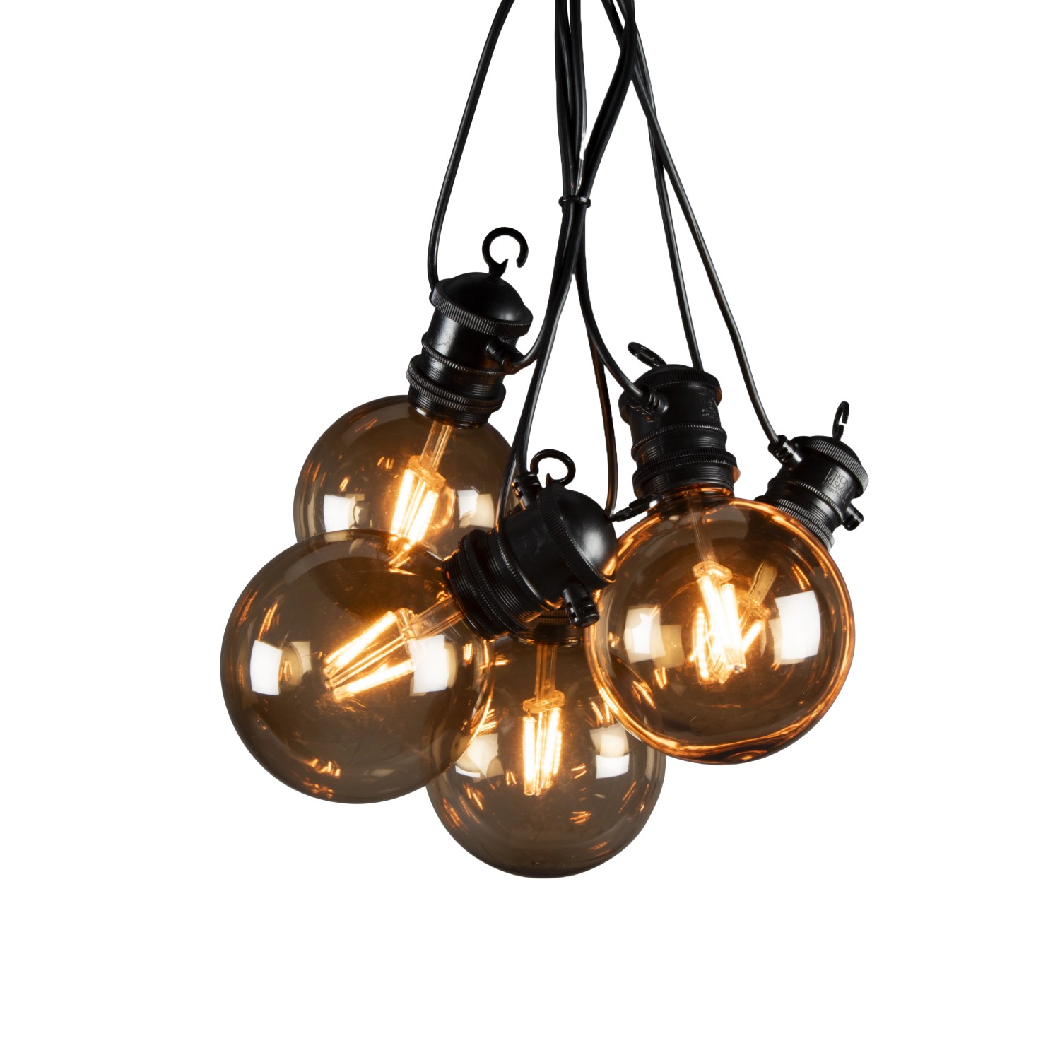 Konstsmide Solar LED-Lichterkette Party Smokey Brown 4,50 m Schwarz günstig online kaufen