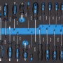 Gefüllter Güde Werkstattwagen GW7 Black Line mit 165-teiligem Werkzeugsortiment.