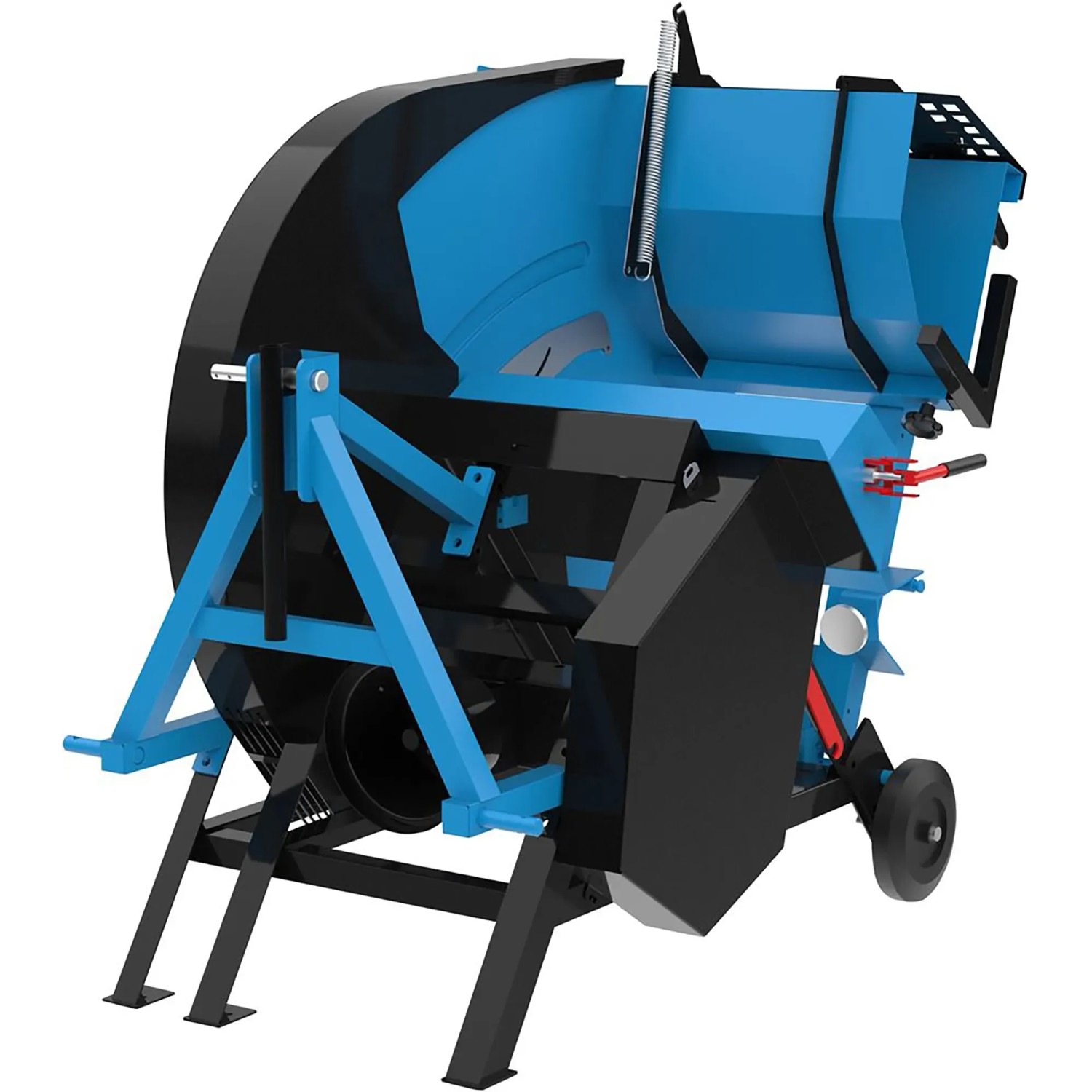 Güde Wippsäge GWS 700 ZR HM-2: Blaue und schwarze Wippkreissäge mit Fahrwerk.