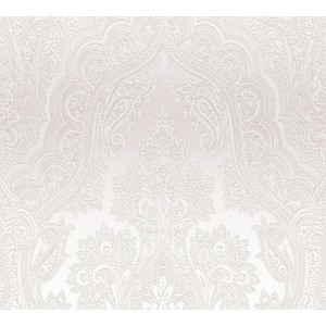 A.S. Création Vliestapete mit Barock Ornament in Weiß und Silber für elegante Wände.