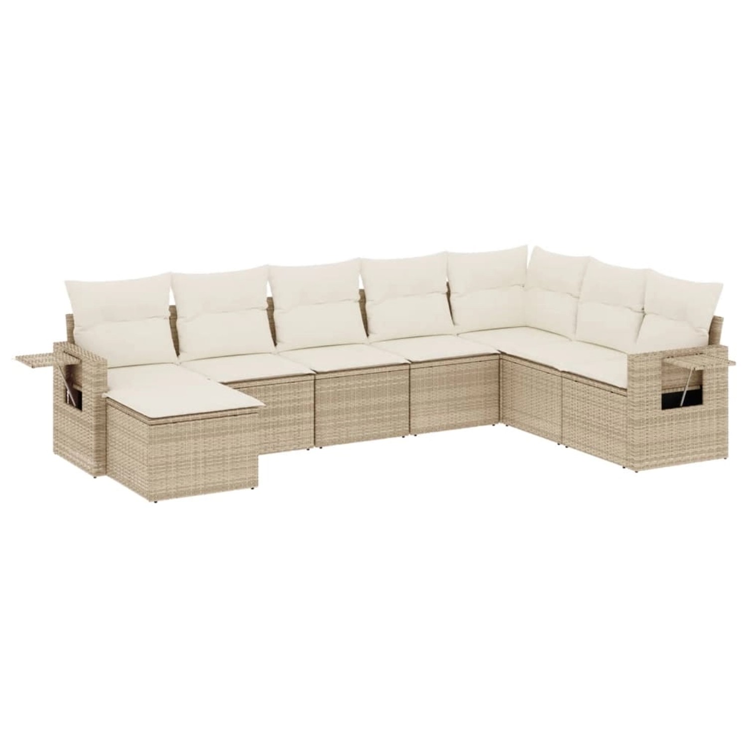 vidaXL 8-Tlg Garten-Sofagarnitur mit Kissen Beige Poly Rattan 3220557 günstig online kaufen