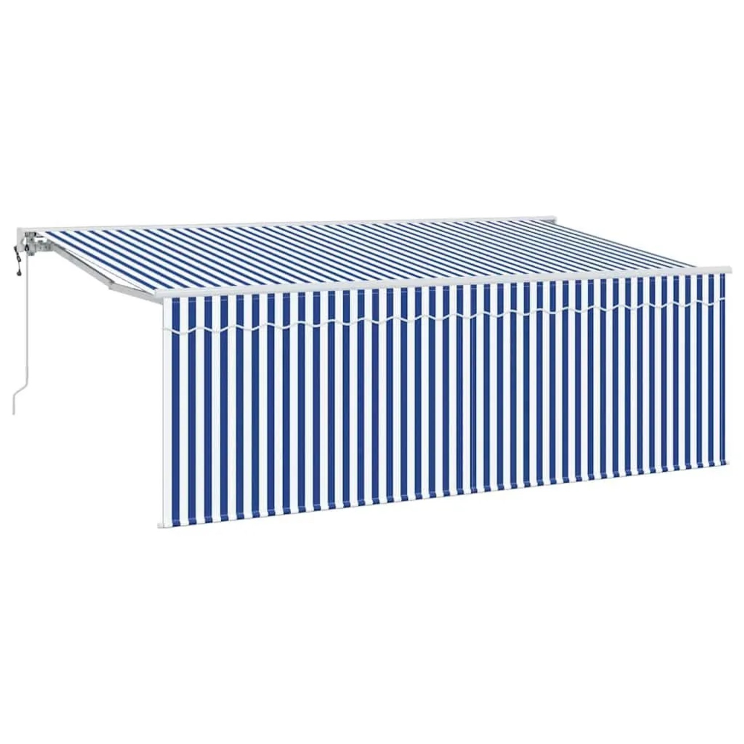 vidaXL Einziehbare Markise Gestreift Blau 350 x 200 cm Stoff 3329632