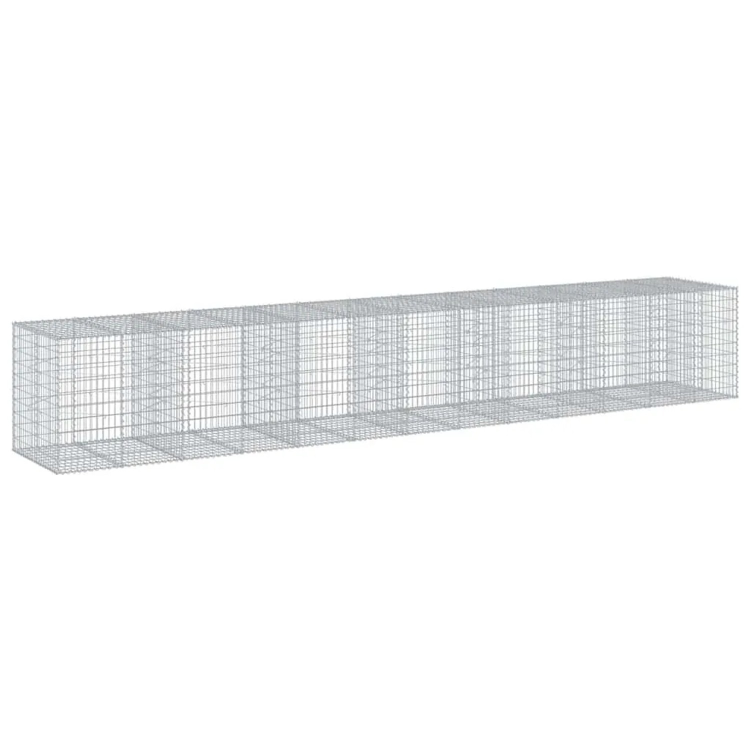 vidaXL Gabione mit Deckel 650x100x100 cm Verzinktes Eisen 3295201