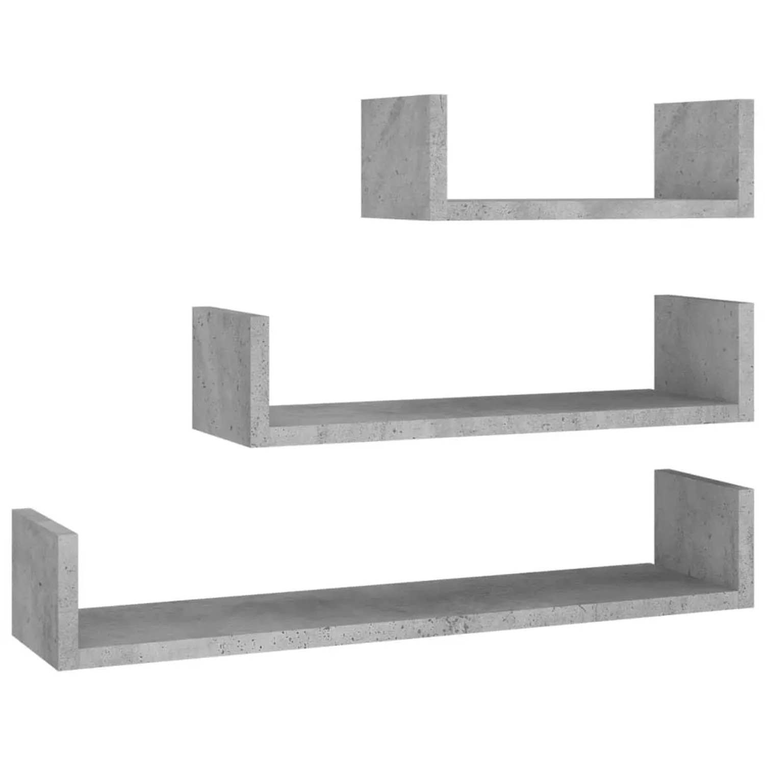 vidaXL Wandregal 3 Stk Betongrau Holzwerkstoff 800202