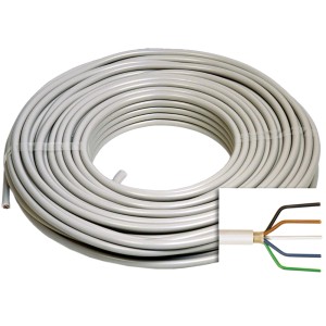 Emskabel Feuchtraumleitung NYM-J 5x2,5 mm², 50 m Rolle, grau. Installationsleitung für Innen- und Außenbereich.