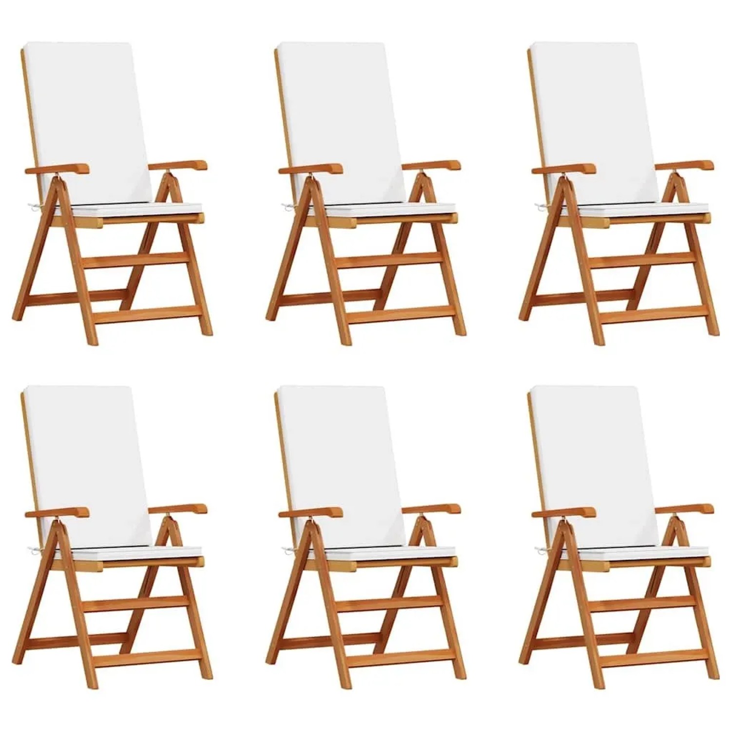 vidaXL Gartenstuhl 6 Stk Braun 57 x 71,5 x 104 cm Massivholz Teak 3375770 günstig online kaufen